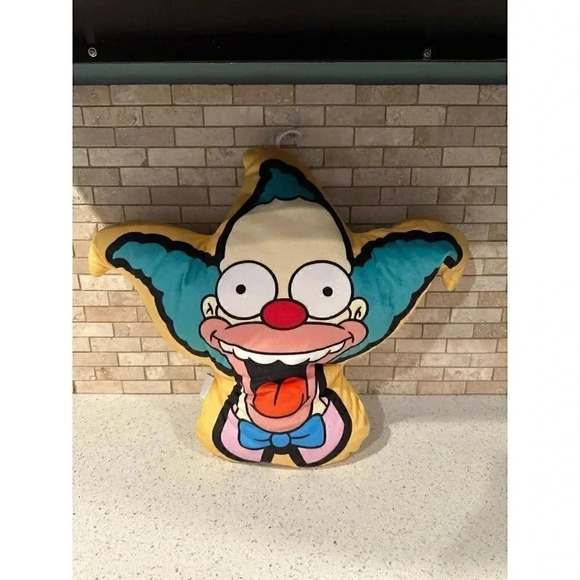 Simpsons Krusty clown Huge pillow plush 20”x16” Universal Studios b3 - Picture 1 of 3